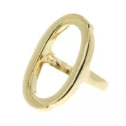 Anillo grande ovalado calado - talla 50 - Chapado de Oro 3 micras x1
