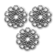 Entrepiezas metal  8 mm plateado antiguo x10