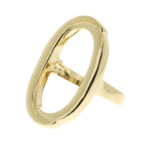 Anillo grande ovalado calado - talla 52 - Chapado de Oro 3 micras x1