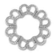 Estampas redondas 14 mm plateado antiguo x4