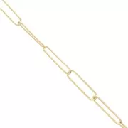 Cadena eslabón Rectangular 5.5 mm - Chapado de Oro 3 micras x50cm