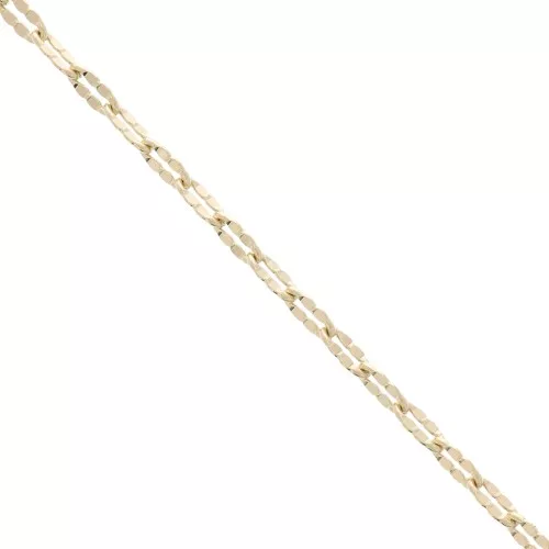 Cadena eslabón fanstasía 4 mm - Chapado de Oro 3 micras x50cm
