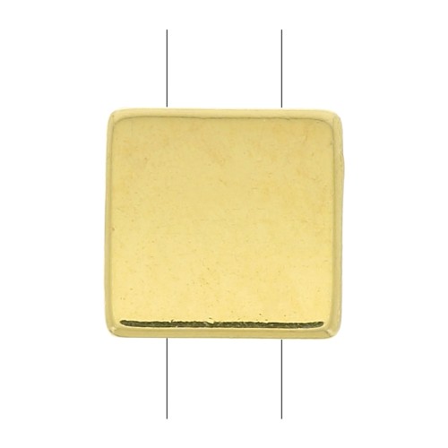 Cuenta de zamac cuadrado 8x8 mm - Dorado oro fino x1