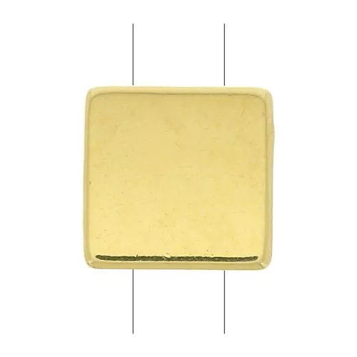 Cuenta de zamac cuadrado 8x8 mm - Dorado oro fino x1