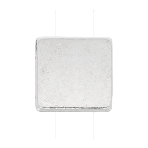 Cuenta de zamac cuadrado 8x8 mm - Chapado Plateado Envejecido x1
