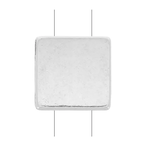 Cuenta de zamac cuadrado 8x8 mm - Chapado Plateado Envejecido x1