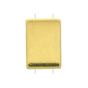 Cuenta de zamac rectangular 11x8 mm - Dorado con oro fino x1