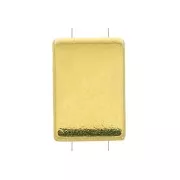 Cuenta de zamac rectangular 11x8 mm - Dorado con oro fino x1