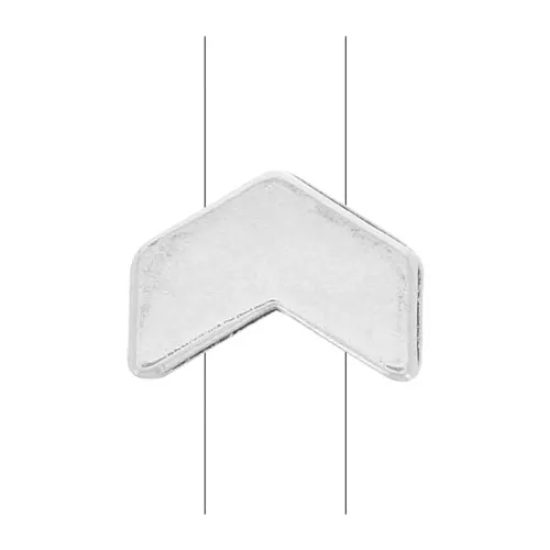 Cuenta de zamac Cheurón 6x8 mm - Chapado Plateado envejecido x1