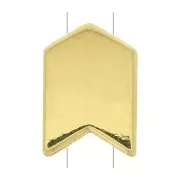 Cuenta de zamac con forma flecha 11x8 mm - Dorado con oro fino x1