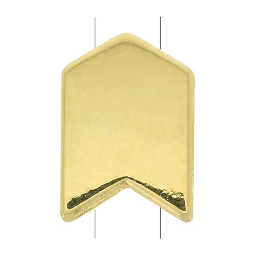 Cuenta de zamac con forma flecha 11x8 mm - Dorado con oro fino x1