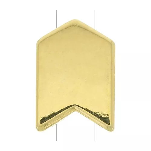 Cuenta de zamac con forma flecha 11x8 mm - Dorado con oro fino x1