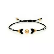 Cuenta de zamac con forma flecha 11x8 mm - Dorado con oro fino x1