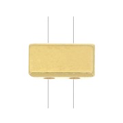 Cuenta de zamac con forma rectangular 8x4 mm - Dorado con oro fino x1