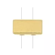 Cuenta de zamac con forma rectangular 8x4 mm - Dorado con oro fino x1