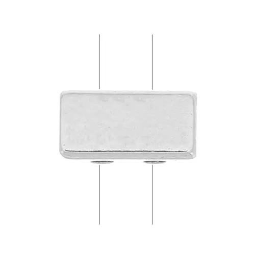 Cuenta de zamac con forma rectangular 8x4 mm - Chapado Plateado envejecido x1
