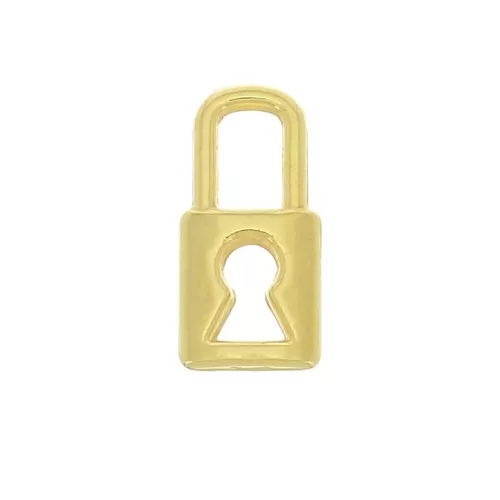 Mini dije cadenas 9x4 mm - Dorado con oro fino x1