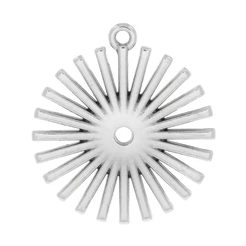 Colgante sol de zamac 29x26 mm - Chapado Plateado envejecido x1