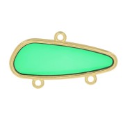 Colgante candelabro resina epoxi 18x35mm Dorado - Verde x1