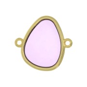 Entrepieza gota 2 anillas resina epoxi 19x20 mm Dorado - Morado x1