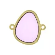 Entrepieza gota 2 anillas resina epoxi 19x20 mm Dorado - Morado x1