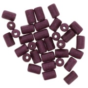 Cuentas tubos estilo Heishi de cerámica 5x8 mm - Prune mat x10
