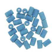 Cuentas tubos estilo Heishi de cerámica 5x8 mm - Azul mat x10|raw }}