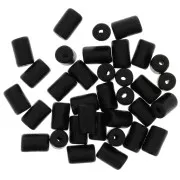 Cuentas tubos estilo Heishi de cerámica 5x8 mm - Negro mat x10