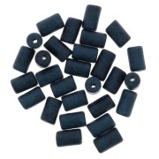 Cuentas tubos estilo Heishi de cerámica 5x8 mm - Azul canard mat x10|raw }}