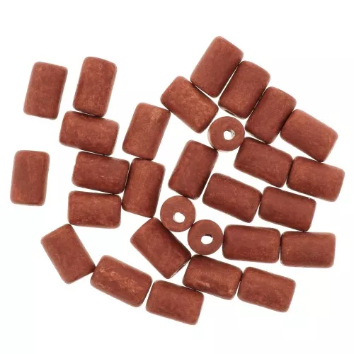 Cuentas tubos estilo Heishi de cerámica 5x8 mm - Terracotta mat x10