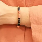 Cuentas tubos estilo Heishi de cerámica 5x8 mm - Terracotta mat x10