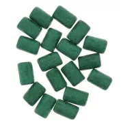 Cuentas tubos estilo Heishi de cerámica 5x8 mm - Verde sapin mat x10