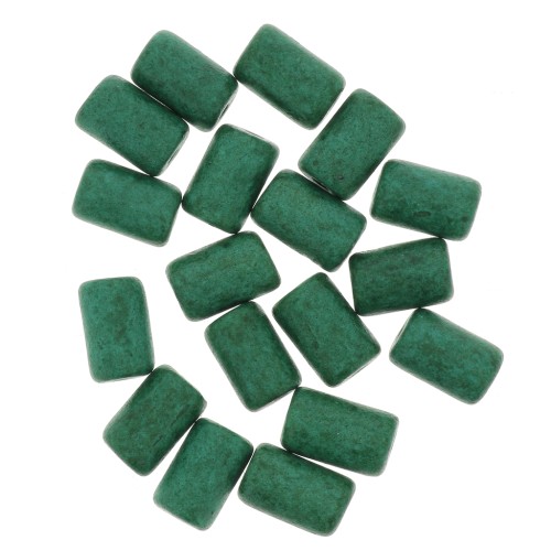 Cuentas tubos estilo Heishi de cerámica 5x8 mm - Verde sapin mat x10