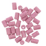 Cuentas tubos estilo Heishi de cerámica 5x8 mm - Rosa mat x10