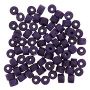 Cuentas tubos estilo Heishi de cerámica 5x4 mm - Violet mat x20