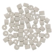 Cuentas tubos estilo Heishi de cerámica 5x4 mm - Blanco mat x20