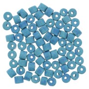 Cuentas tubos estilo Heishi de cerámica 5x4 mm - Azul mat x20|raw }}