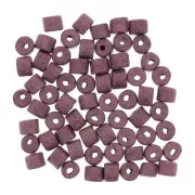Cuentas tubos estilo Heishi de cerámica 5x4 mm - Mauve mat x20