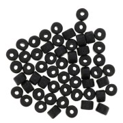 Cuentas tubos estilo Heishi de cerámica 5x4 mm - Negro mat x20