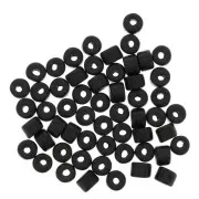 Cuentas tubos estilo Heishi de cerámica 5x4 mm - Negro mat x20