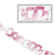 Cadena de aluminio 23x19 mm impresa Rosa/Blanco x1m|raw }}