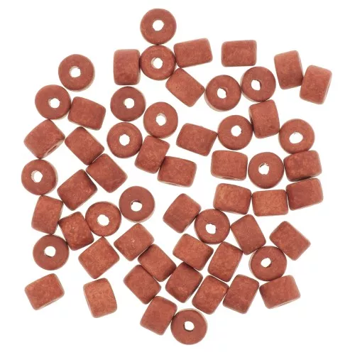 Cuentas tubos estilo Heishi de cerámica 5x4 mm - Terracotta mat x20