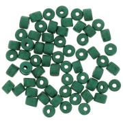 Cuentas tubos estilo Heishi de cerámica 5x4 mm - Verde sapin mat x20