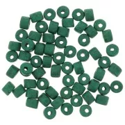 Cuentas tubos estilo Heishi de cerámica 5x4 mm - Verde sapin mat x20