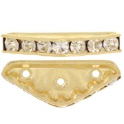 Rondel Media Luna 3 agujeros 22x8 mm dorado Crystal  x1|raw }}