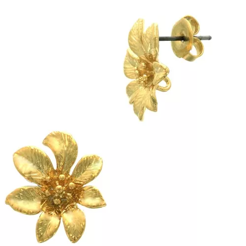 Ganchos pendientes 15.5 mm anilla abierta - Dorado oro fino x2