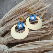 Ganchos pendientes 11x9 mm anilla cerrada - Dorado oro fino x2