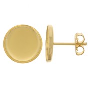Pendientes para cabuchón fondo plano 12 mm - Dorado con oro fino x2|raw }}
