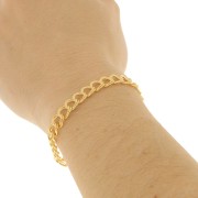 Pulsera eslabón Rombo doble 6.8 mm de Gold filled x18 cm