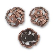 Casquillas flores 15 mm cobre antiguo x4|raw }}